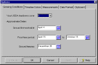Growing Conditions Options